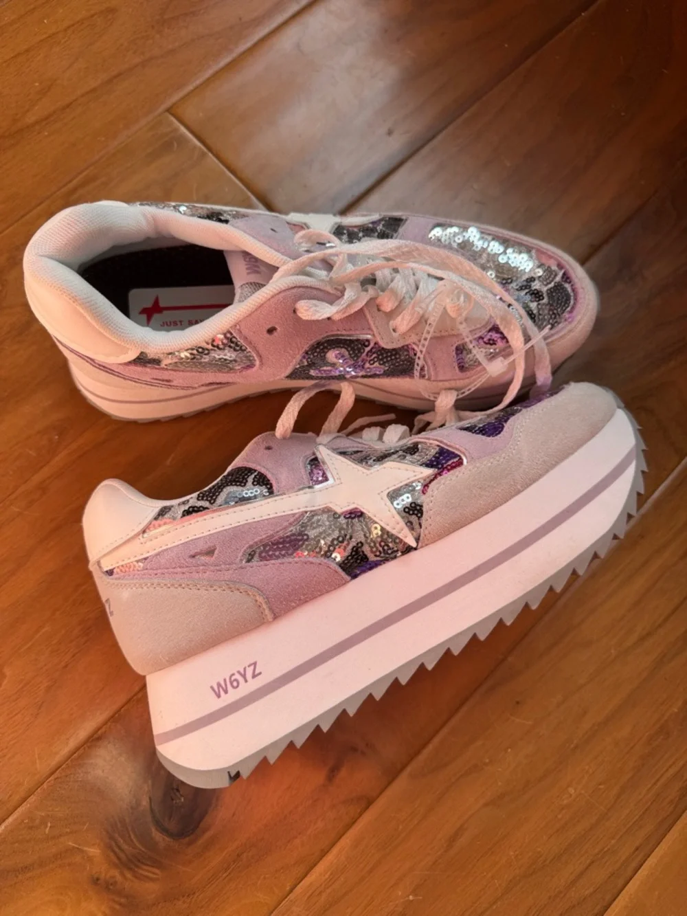 NWT W6yz Wizz Deva Grey Lilac Platform Sneakers Women Sz 7,5 - Picture 8 of 13